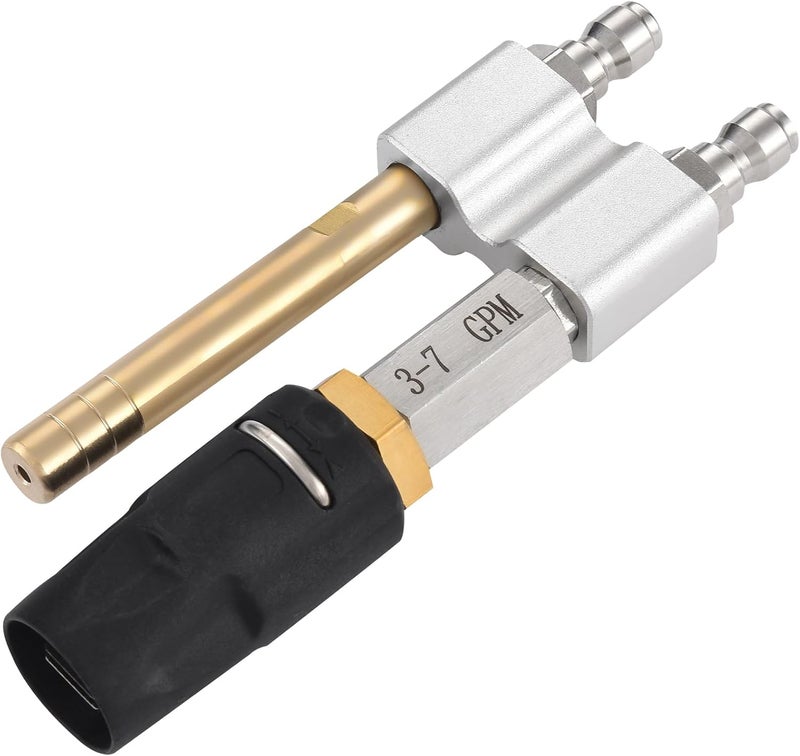 SYFLHYP 2 in 1 Downstream Soft Wash Chemical Nozzle, M5 Twist Shooter Tips Nozzles, 0-60° Adjustable Spray Pattern, for 1700-6000 PSI, 3-7 GPM Pressure Washer, with 1/4 in Quick Connector - Image 1